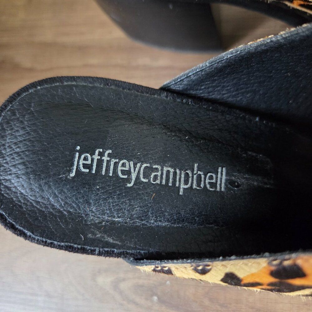 EUC JEFFREY CAMPBELL GENUINE LEATHER UPPER ANIMAL PRINT POINTY HEELED MULES 9.5 - Picture 10 of 15